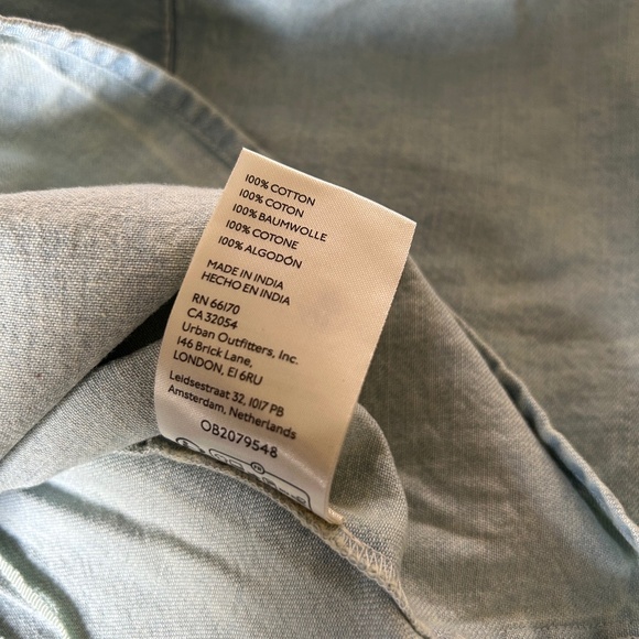 Free People Cotton Denim Brunch Babe Blouse - Picture 6 of 8